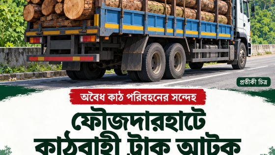 ফৌজদারহাটে অবৈধ কাঠ পরিবহনের সন্দেহে ট্রাক আটক