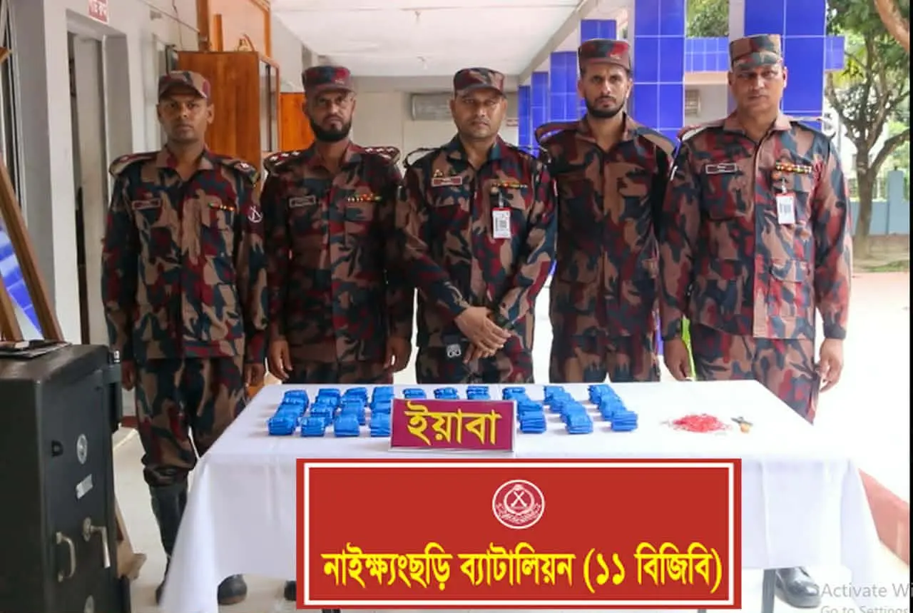নাইক্ষ্যংছড়ি বিজিবির অভিযান: কচ্ছপিয়া থেকে দুই রঙের বিপুল ইয়াবা উদ্ধার