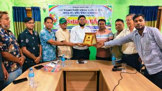 লামায় কর্মরত সাংবাদিকদের উদ্যোগে ইউএনও মঈন উদ্দিনের বিদায় সংবর্ধনা অনুষ্ঠিত
